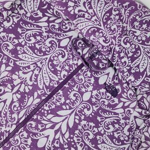 North Face Hoodie Women Medium Purple Print Paisley‎ Sweatshirt Full Zip FLAW